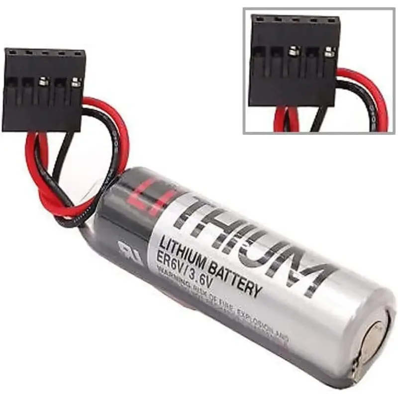 

（5 Pack）ER6VC3N ER6V 3.6V PLC Battery 2000mAh with JAE5PIN Plug for CNC