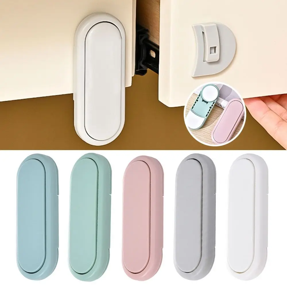 

4pcs Plastic Unisex Safety Lock Adhesive Hand Protection Cabinet Door Lock Anti-Opening Proofing Drawer Safety Lock Protection