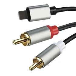 Cable de Audio RCA para Ios de 8 pines a 2 RCA Y, divisor estéreo para amplificador de altavoz de cine en casa, Compatible con Iphone/pad/pod