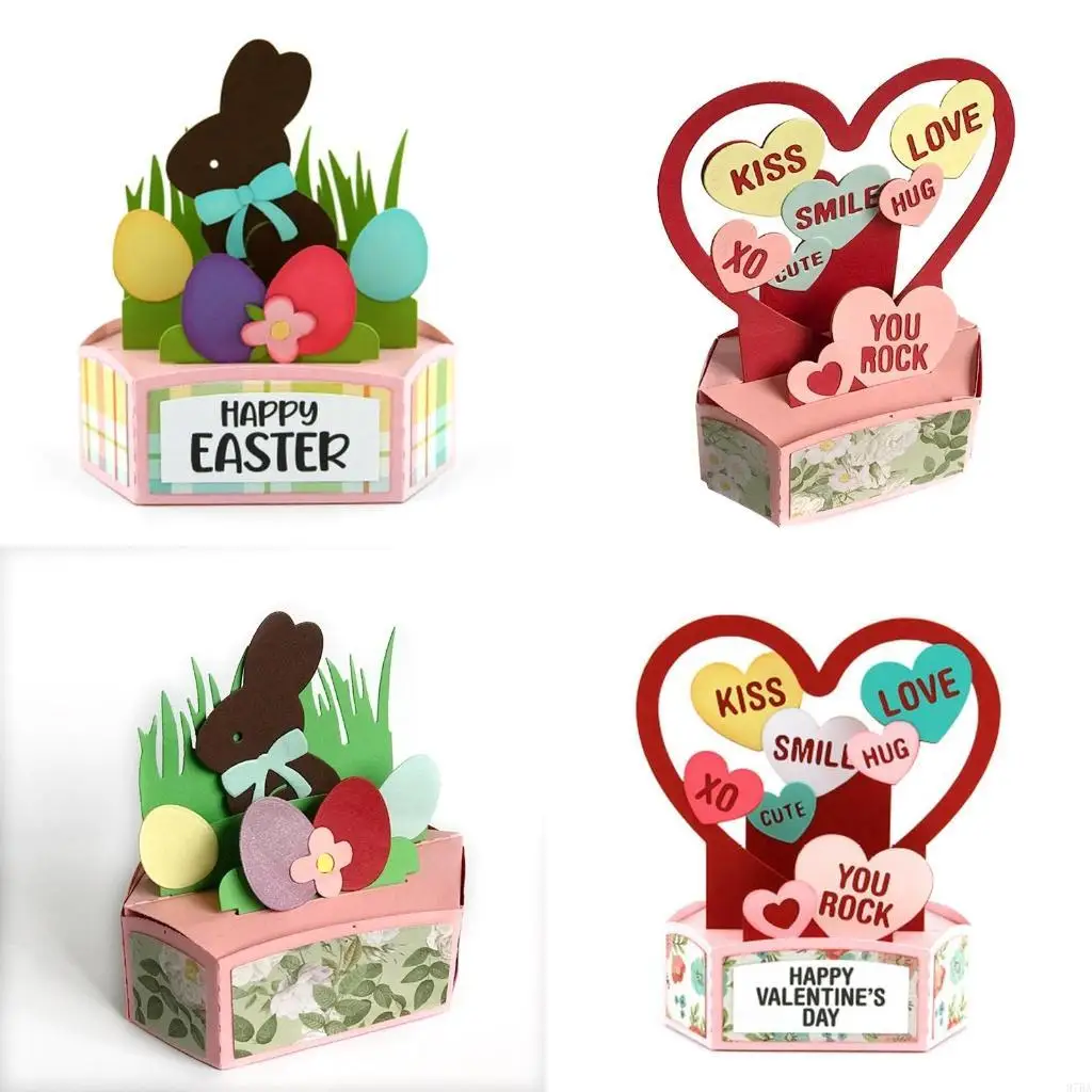 

97BA Easter Bunny with Base Metal Cutting Dies Stencil DIY Scrapbooking Album Paper Card Template Mold Embossing Craft