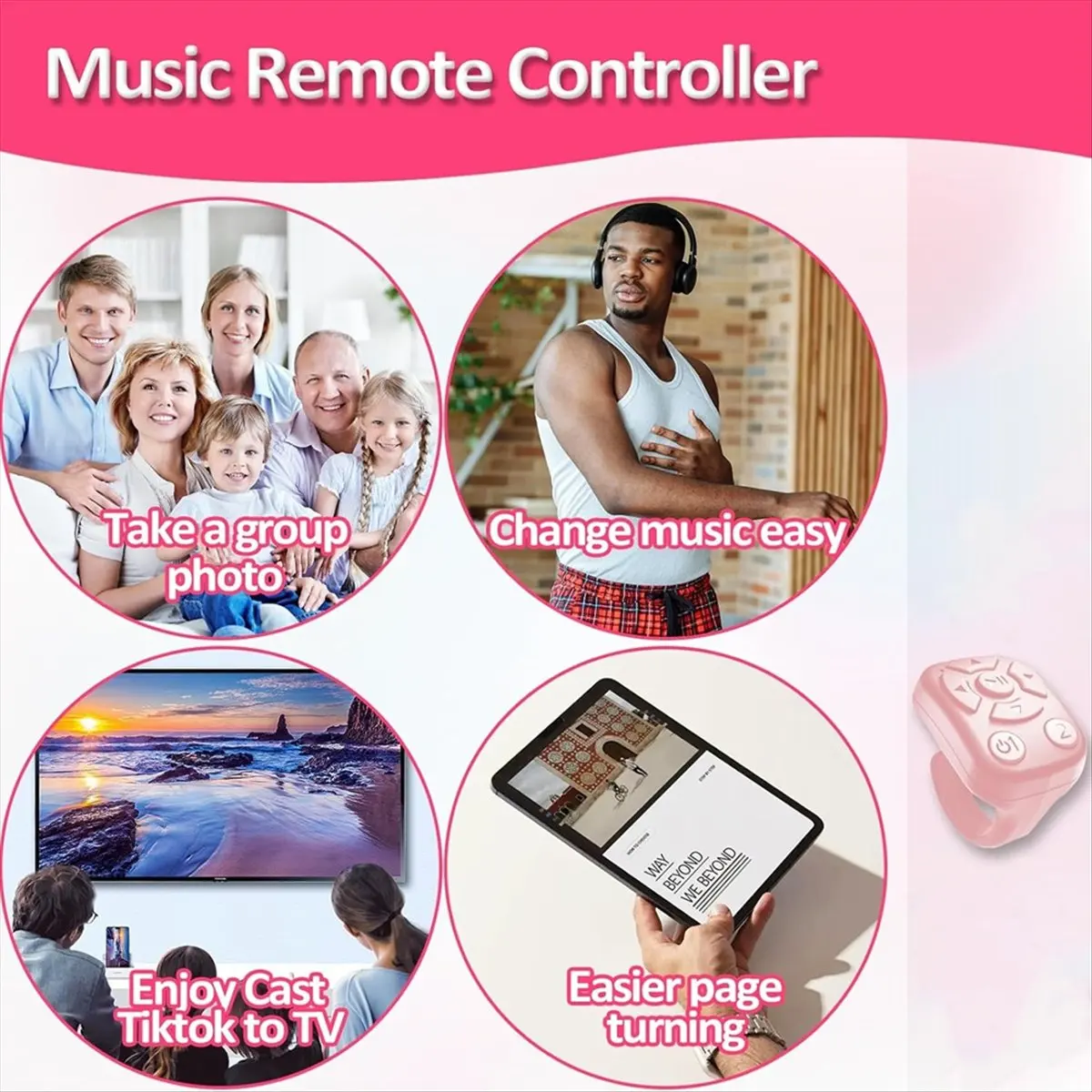 SPECIAL OFFER Scrolling Ring Remote Control for Bluetooth Remote Turner Ring Scroller for Smartphone,Camera Shutter Short Video