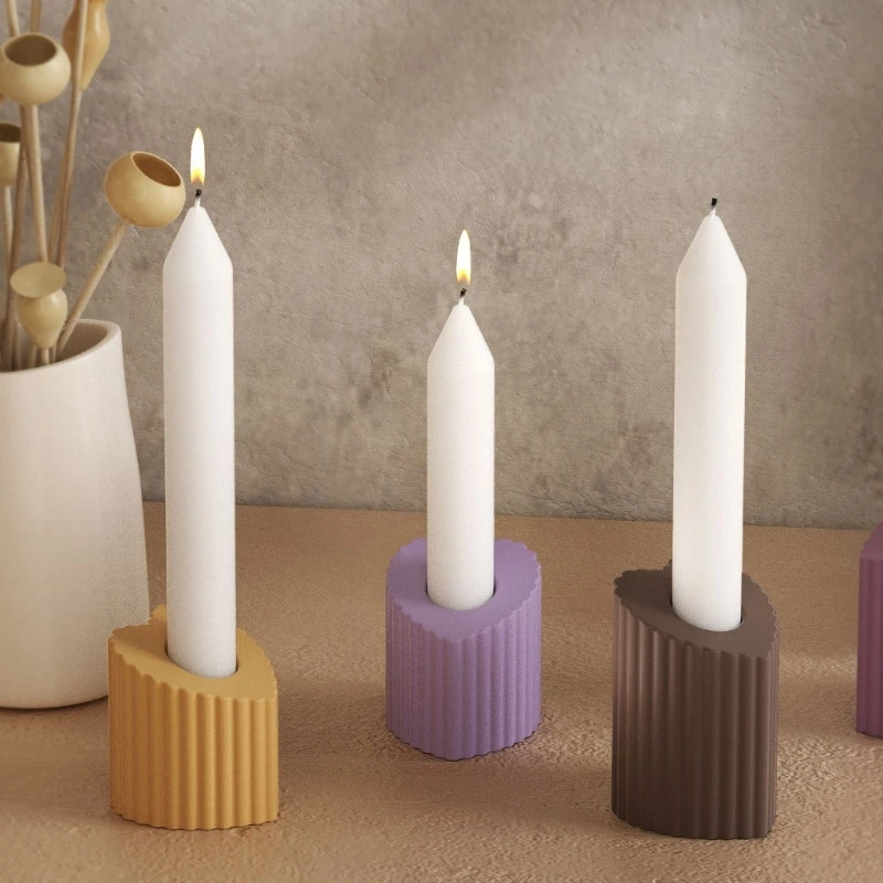 ชุดแม่พิมพ์ซิลิโคน DIY ชุดสำหรับการประดิษฐ์ผู้ถือเทียนเรซินเพิ่มสัมผัสศิลปะให้กับบ้าน decosr ด้วยการออกแบบลายเส้น y08e