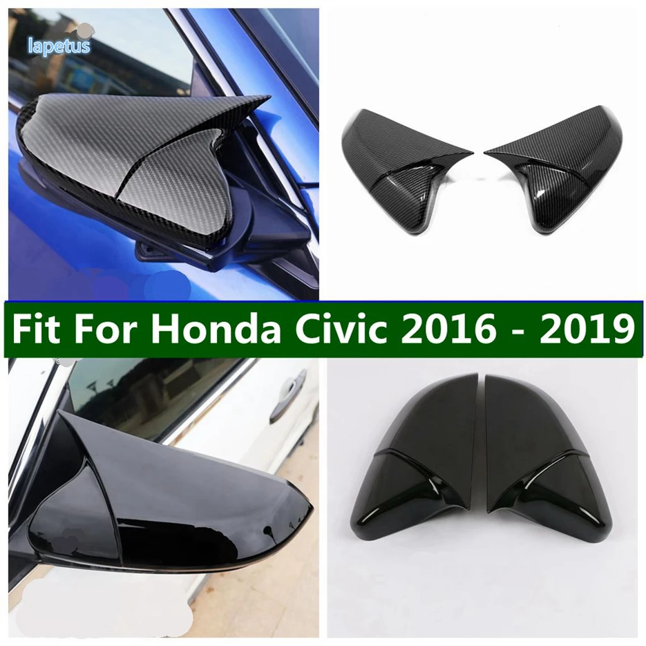 

Door Rearview Mirror Decoration Frame Ox Horn Style Cover Trim For Honda Civic 2016 - 2019 Car Accessories Black / Carbon Fiber