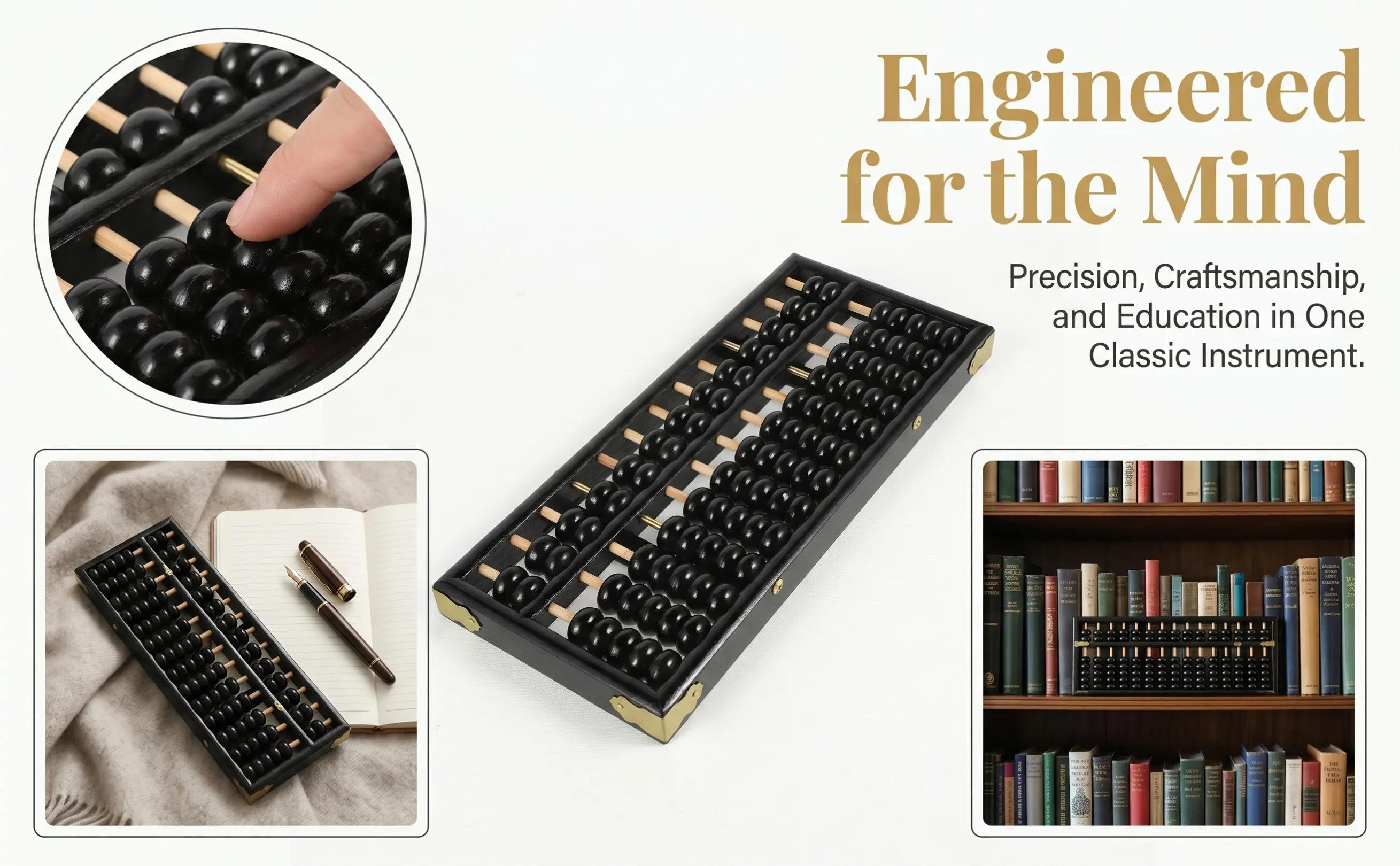 1Pcs 7-Bead Wooden Abacus 13-Digit Rods Fine Polished Rounded Edges Compact Portable Math Learning Tool for Children Numeracy