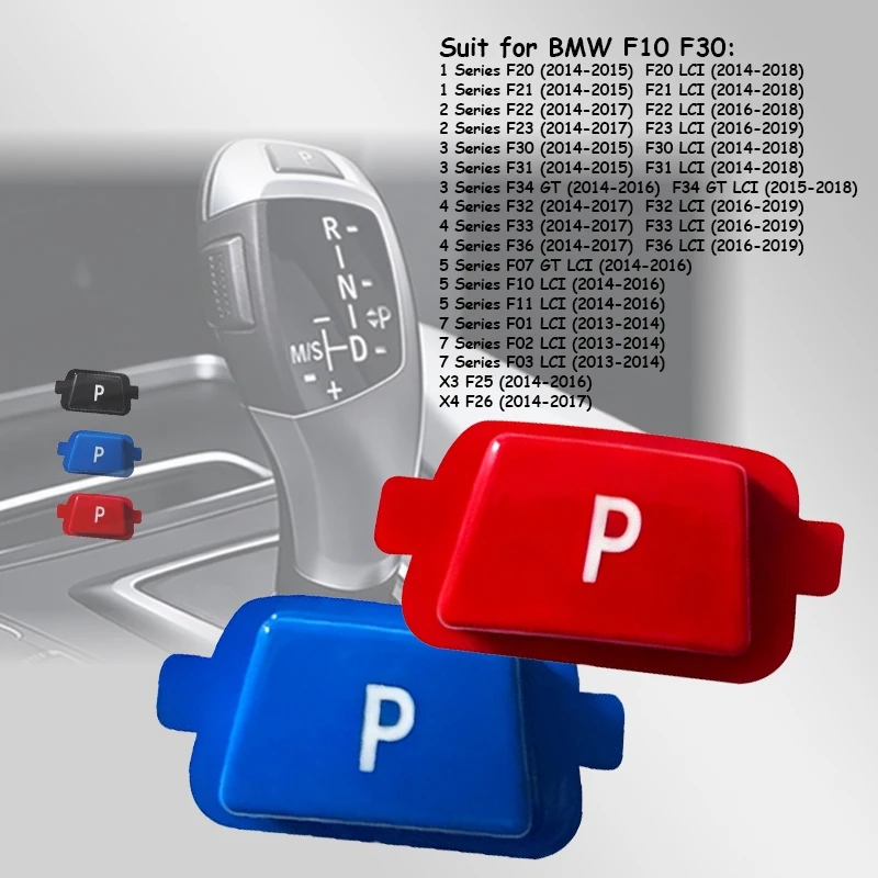 1/2pcs F30 Button of Gear Shift Knob Retrofit Accessories For BMW 5 Series F10 LCI (2014-2016) Shifter Lever For X3 F25 F26