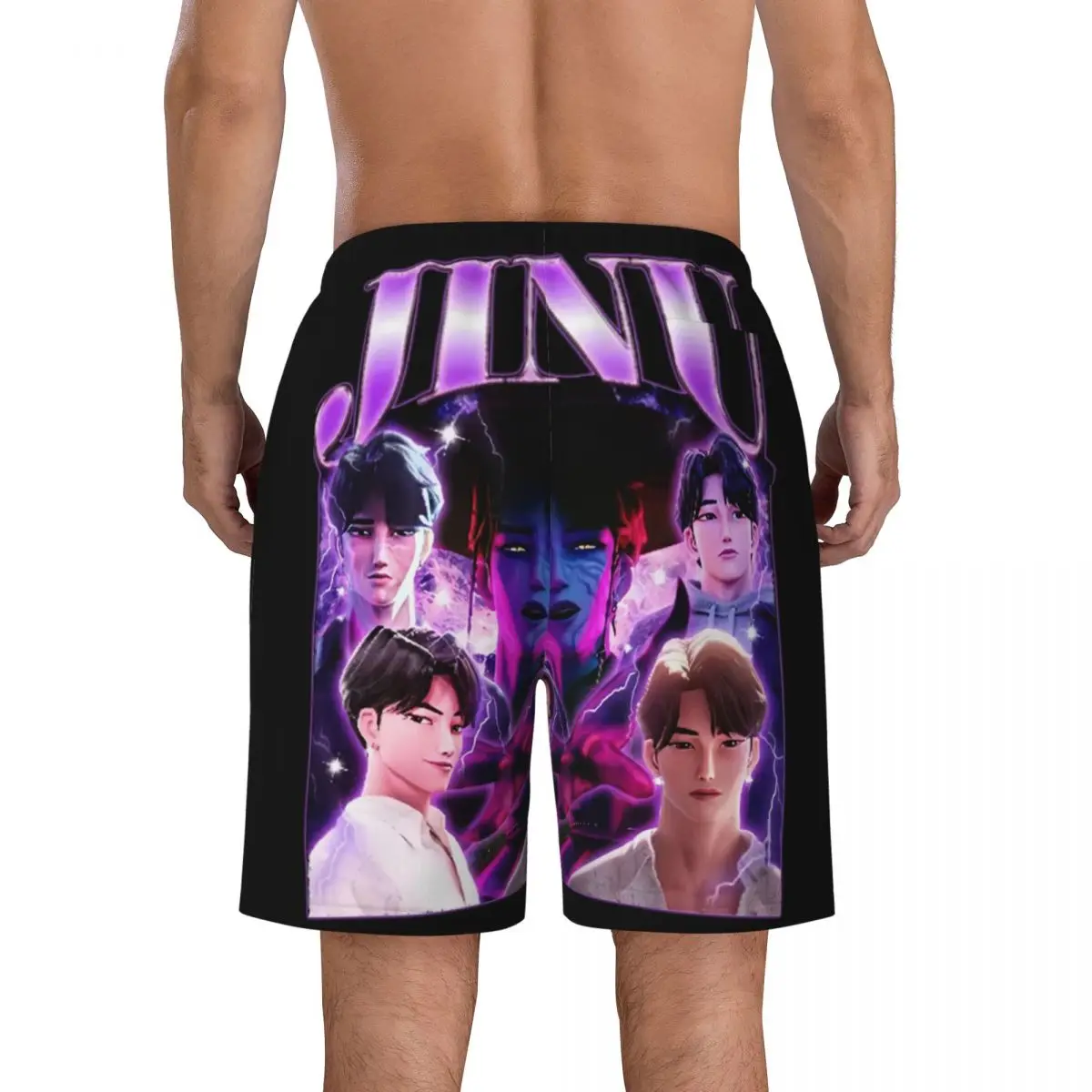 Jinu KPOP Demon Hunters Board Shorts Summer Huntrix Sports Fitness Board Short Pants Male Casual Custom Large Size Swim Trunks