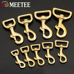 Meetee 2/5Pcs 12-38mm Pure Brass Buckle Solid Copper Trigger Swivel Lobster Clasp Dog Collar Chain Strap Snap Hook Accessories