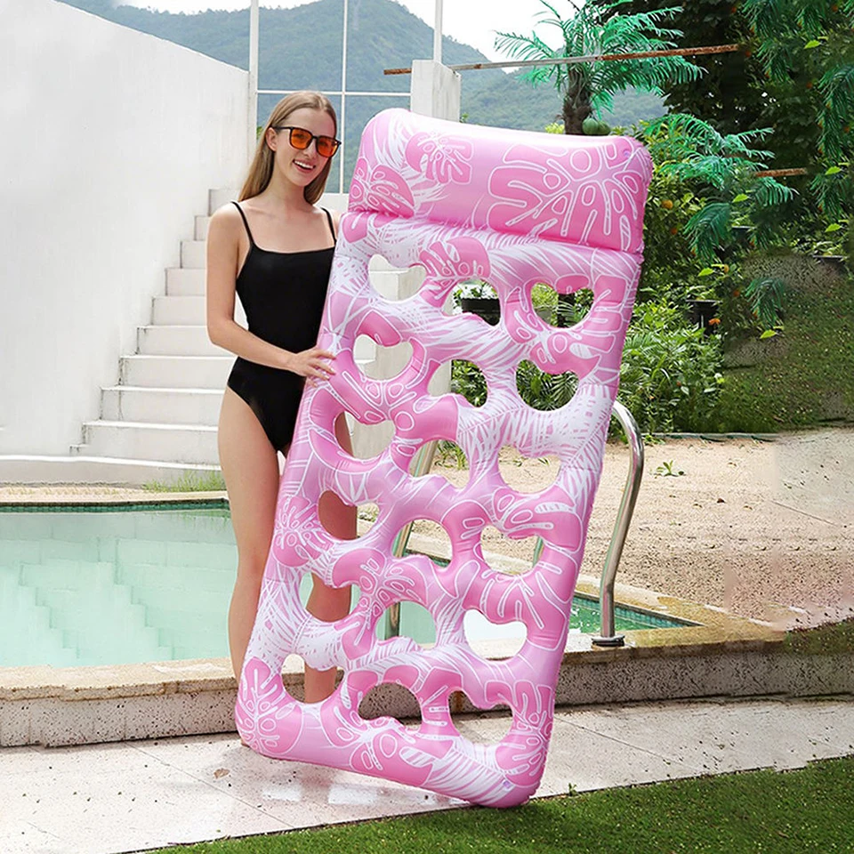 PVC Aufblasbare Schwimminsel für Erwachsene, 180*90CM Lange Hohlluftmatratze für Wasser, Schwimmbad, Strand & See, Entspannungs-Schwimmbett FY-3 – Detail 11