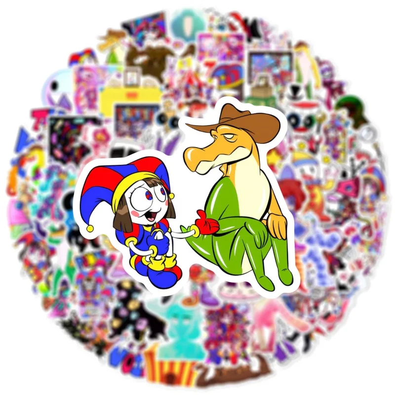 60PCS Cute The Amazing Digital Circus Series Graffiti Sticker Cartoon Role Creativity Printing DIY Luggage Skateboard Sticker - view 5