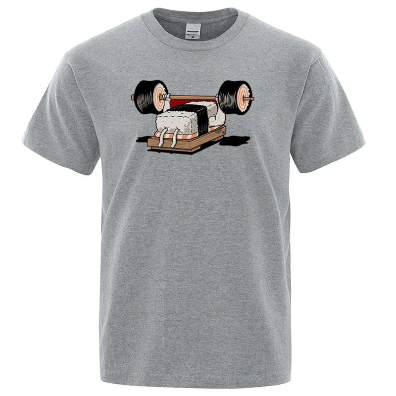 Cartoon Of Dumbbells Being Lifted Print Man Women Tshirts Comfortable Fit Tshirt Cool Cotton Clothing Fashion Cute T-Shirts