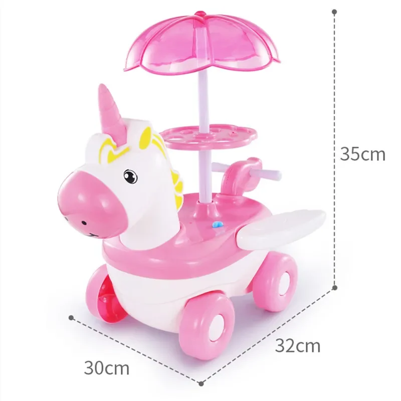 Set di giocattoli per la casa dei giochi per bambini suono e luce cartone animato unicorno gelato vendi camion ragazza simulazione cucina regalo di compleanno per bambini