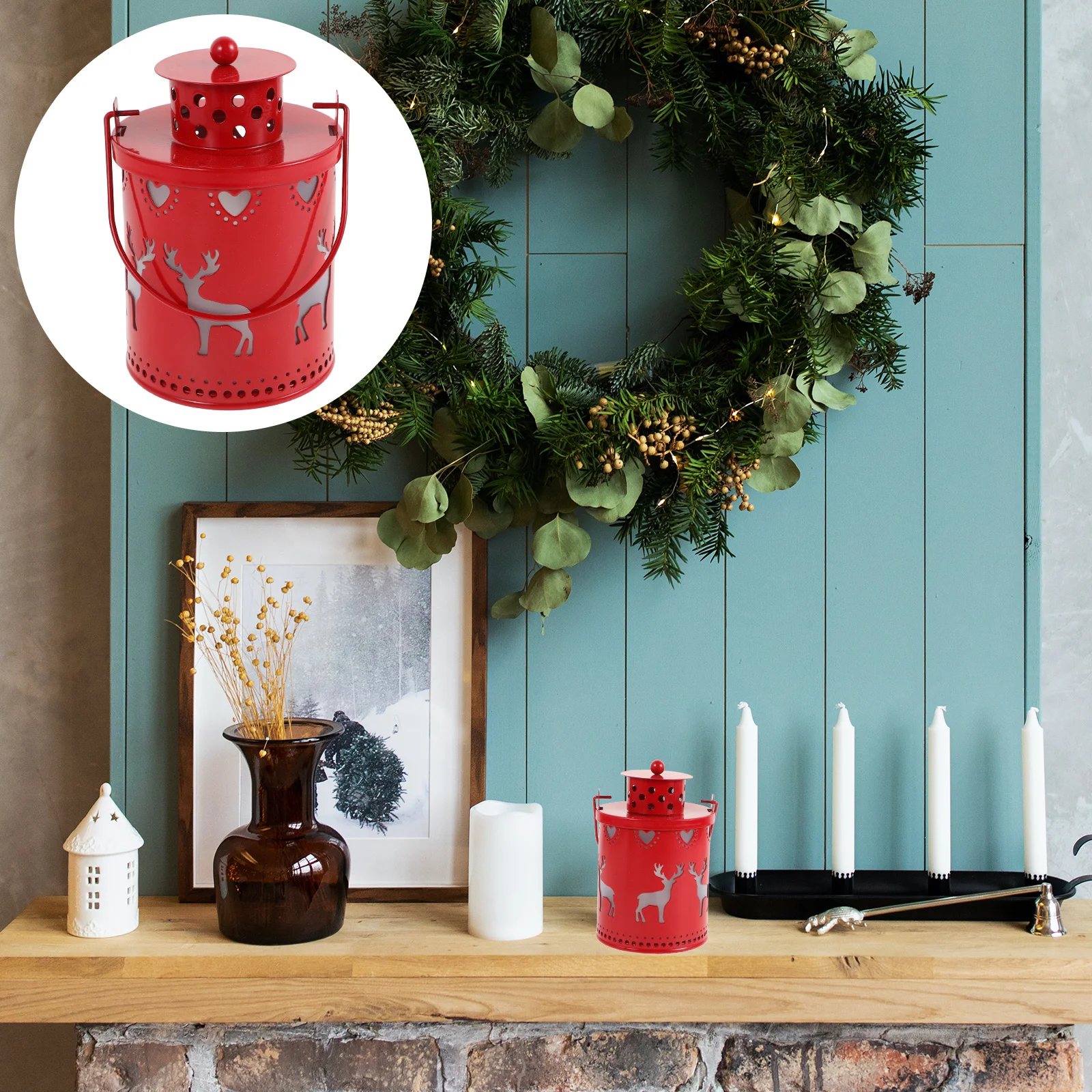 

LED Wind Lights Holiday Lanterns Ornaments Wrought Iron Decorative Hanging Lamp
