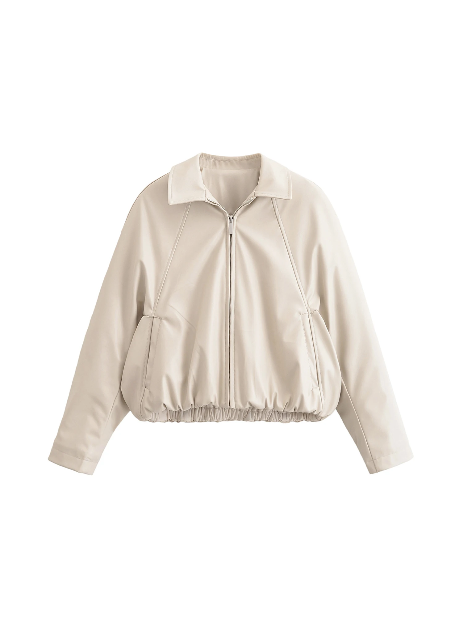 سترة نسائية أوف وايت من جلد البولي يوريثان مقصوصة معطف عتيق للدراجات النارية موستانج ملابس خارجية ملابس خارجية 2000s لخريف 2025