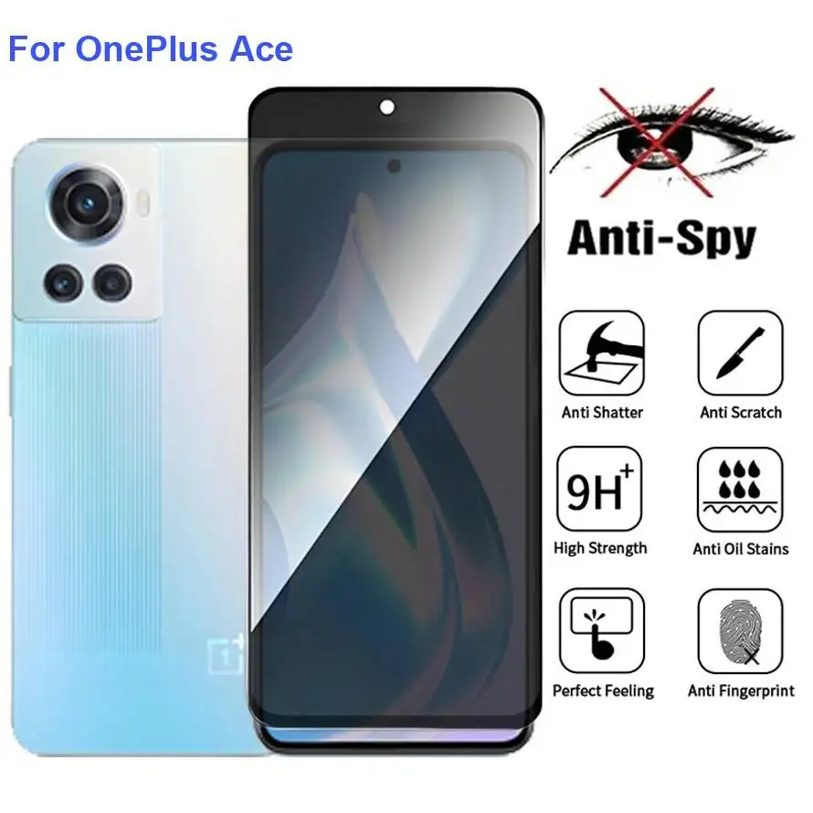 

Oneplus Ace PGKM10 Anti Spy Privacy Tempered Glass Protector Compatible For Oneplusace Full Cover Screen Phone Film