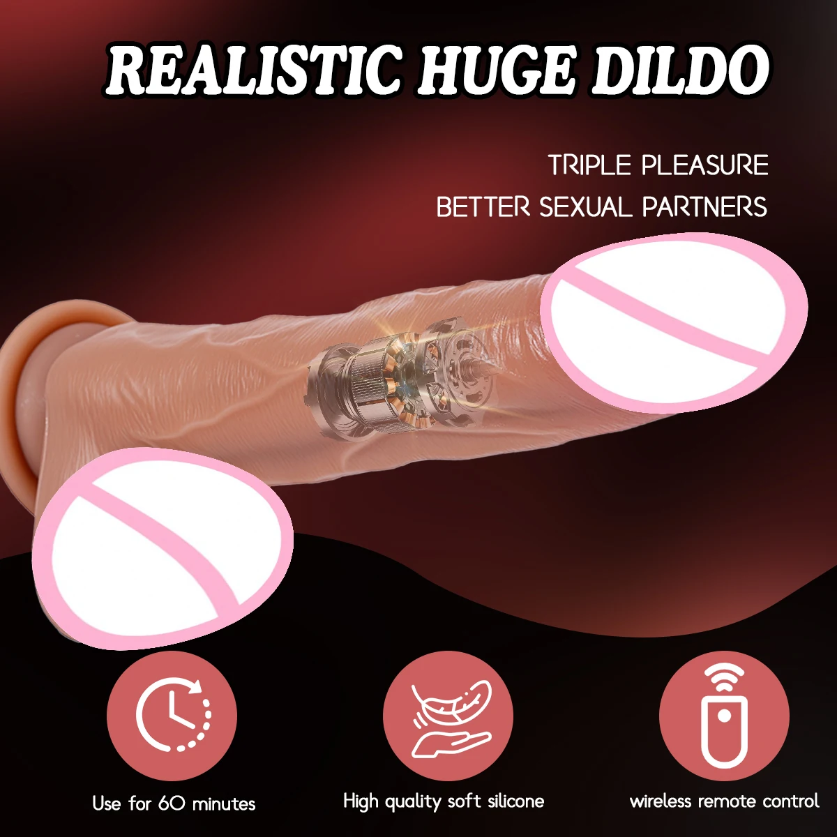 Vibrator Dildo Pemanas Penis Silikon Lembut Realistis Stimulasi G-Spot Vagina Anal Mainan Seks Dewasa Untuk Wanita Pasangan