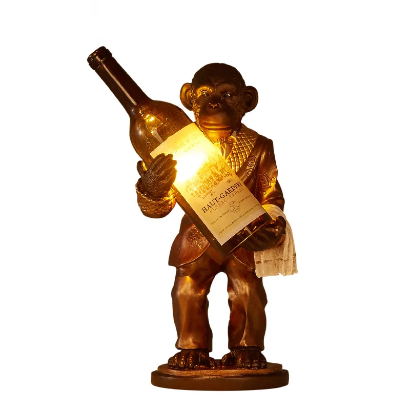 Loft Retro Industrial Style Table Lamp Dining Room Restaurant Bar Vintage Table Lights Creative Resin Monkey Bar Atmosphere Lamp