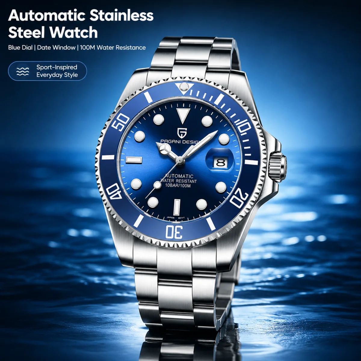 

PAGANI DESIGN New Men's Mechanical Watch Luxury Ceramic bezel Automatic Watch 100m Waterproof Sapphire Diving Men's Watch