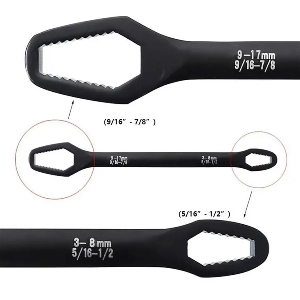 3-17mm Universal Torx Wrench Adjustable Multifunction Wrench Board Double-head Multipurpose Torx Spanner Repair Hand Tools