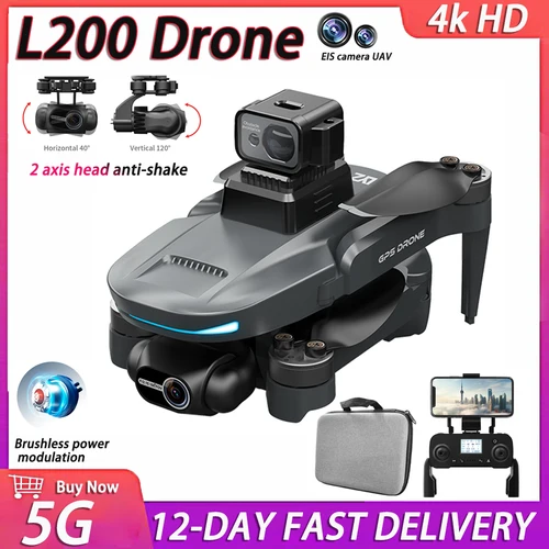Imagen 1 del producto Dron profesional L200 PRO MAX 4K con GPS, cámara Dual EIS, evitación de obstáculos, vuelo, 2 ejes, PTZ, helicóptero sin escobillas, juguetes GPS RC, nuevo