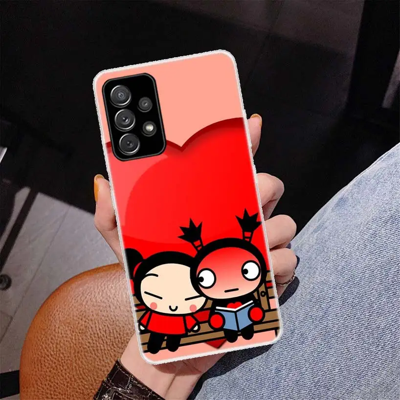 Cute Cartoon Pucca Garu Cover Phone Case For Samsung Galaxy A55 A54 A53 A52 A15 A14 A13 A12 A35 A34 A33 A32 A25 A24 A23 A22 A04S