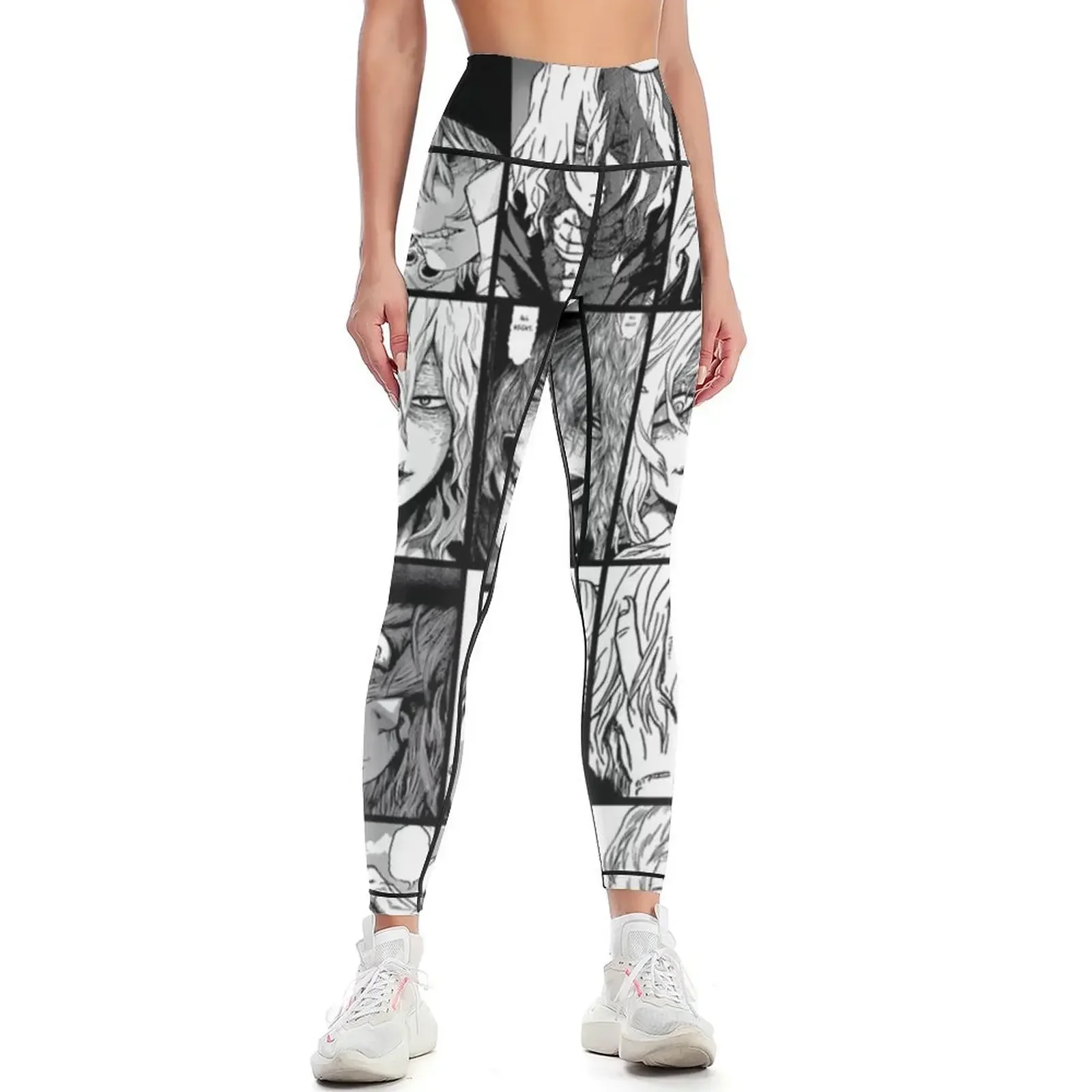

Shigaraki Collage black and white version Leggings Women's sports pants Women's sports gym womans Womens Leggings