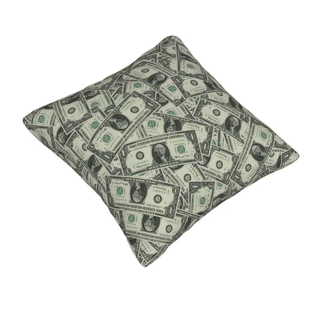 Money Dollars Bill Pattern Square Pillowcase Pillow Cover Cushion Zip Decorative Comfort Throw Pillow for Home Sofa