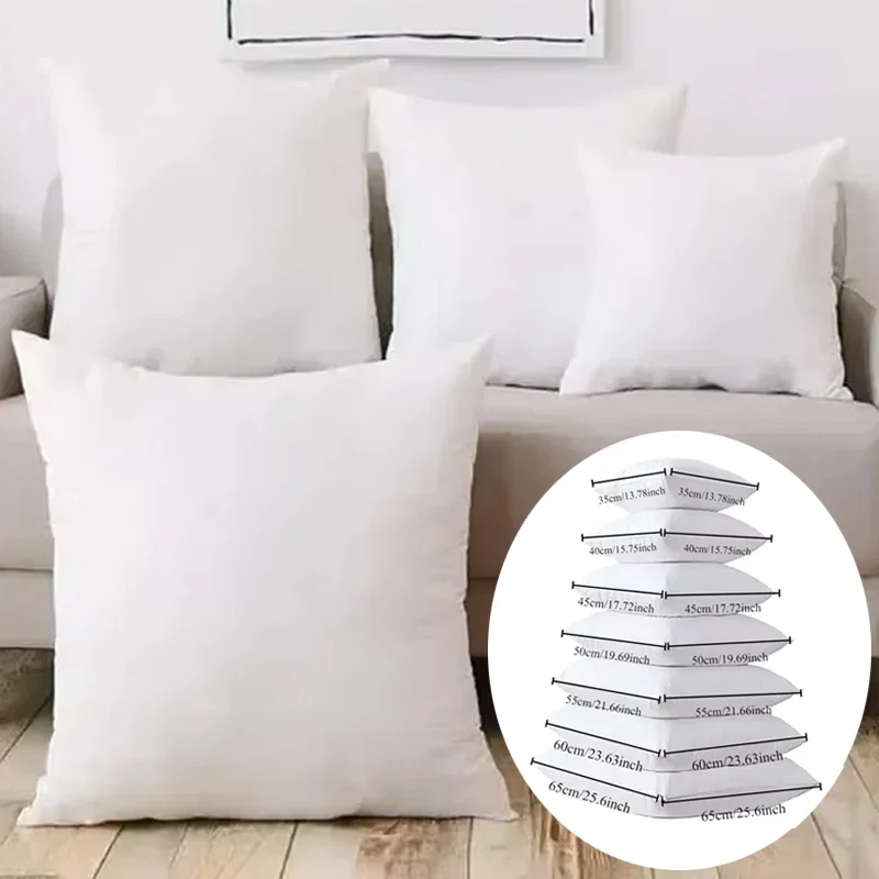 

35/40/45/50/55/60/65cm White Throw Pillow Insert Rectangle Bed Couch Sofa Pillow Insert Decorative Cushion Inner Shams Stuffer