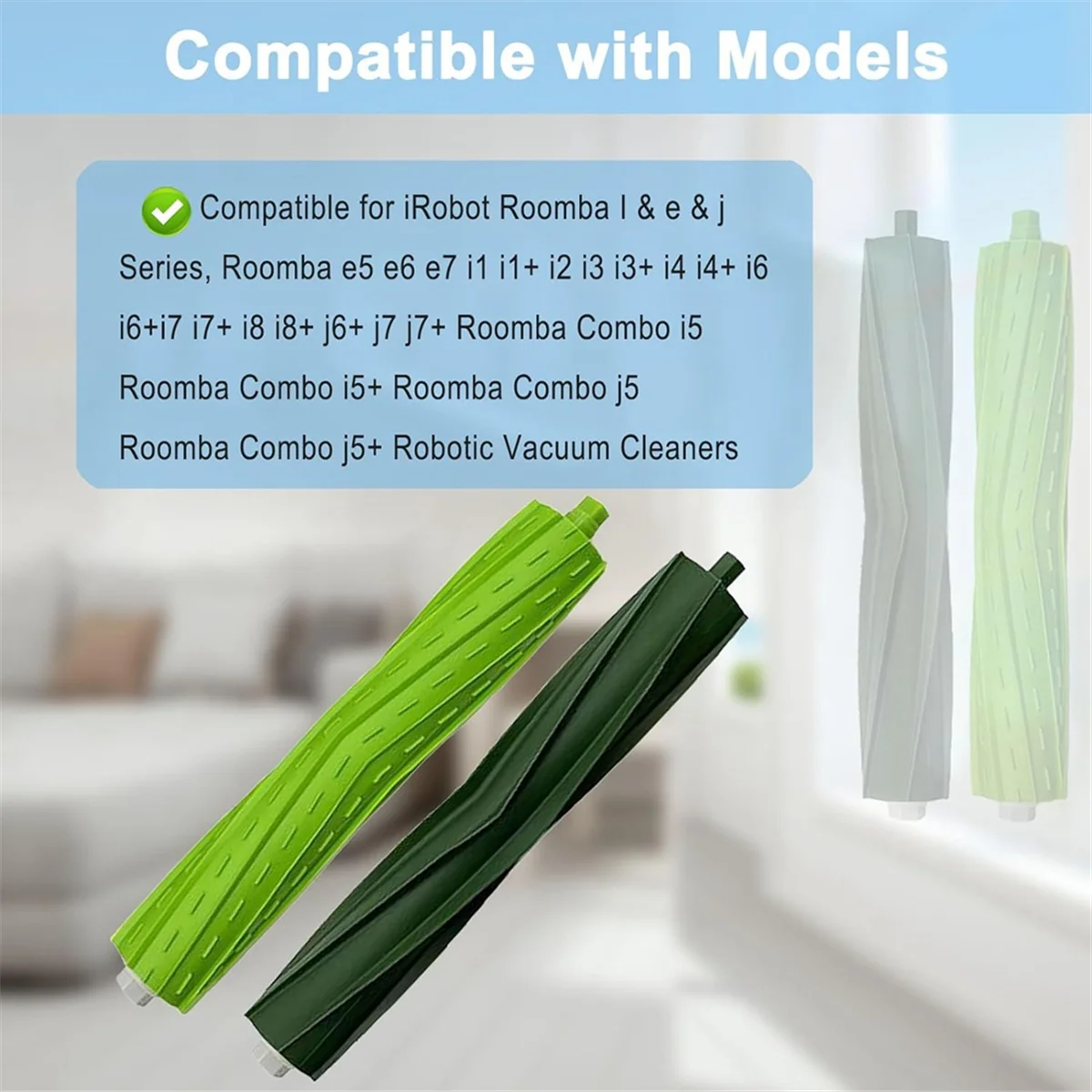 Rubber Roller Brush for IRobot Roomba E I J Series, E5 E6 E7 I3 I3+ I4 I4+ I6 I6+I7 I7+ I8 I8+ J6+ J7 J7+ I5 I5+J5 J5+ image 5