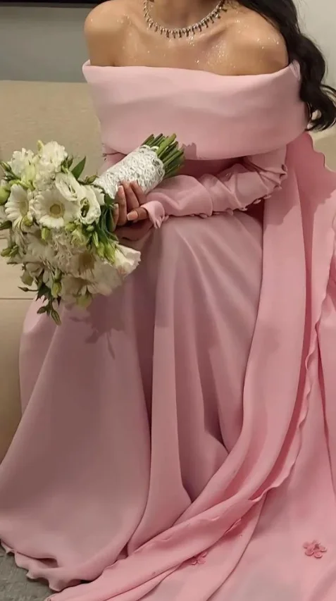 

Арабские ночные милые розовые платья по индивидуальному заказу, роскошные простые драпированные вечерние платья для выпускного вечера فستان سهره نسائي2025