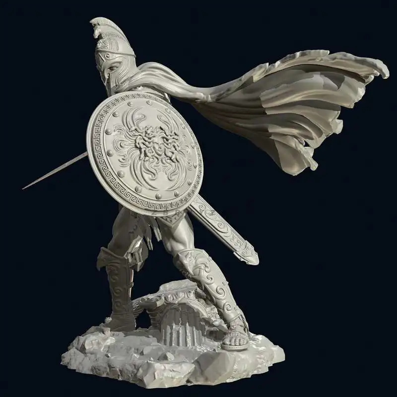 Figurine en résine fantaisie, échelle 1/24, 75mm de haut, guerrier grec ancien, Kit de modèle à assembler, jouet d'impression 3D non peint, 834