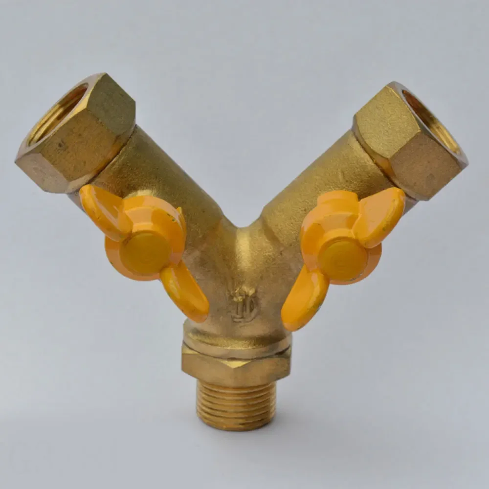 3/8 "BSP ذكر إلى أنثى Y شكل 3 منافذ صمام كروي نحاسي الفاصل الغاز الوقود LNG التبديل حديقة المنزل #5