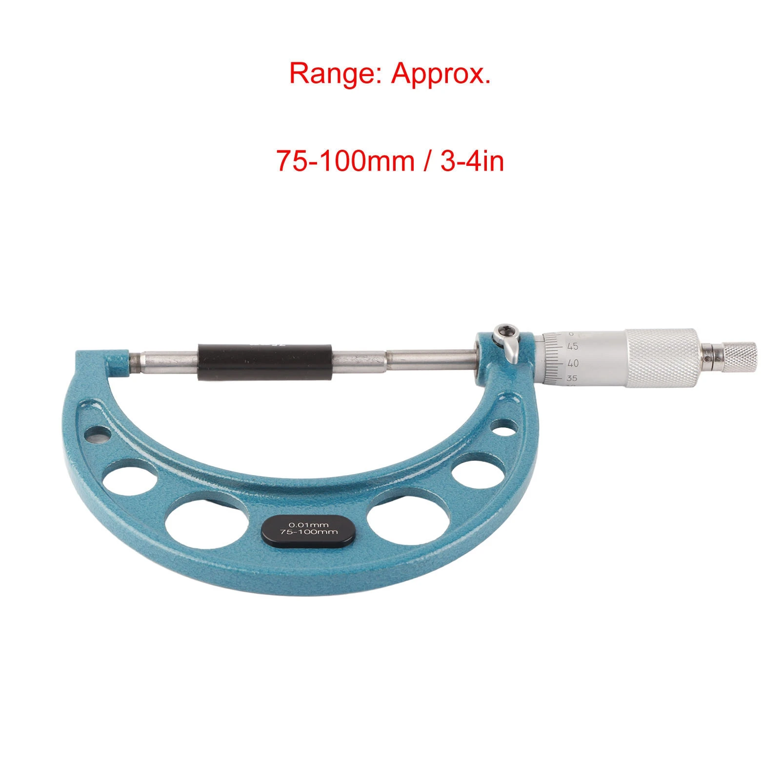 Diktemeter, buitendiktemeter, roestvrij staal, hoge nauwkeurigheid, diktemeetinstrument met sleutel, 0,01 mm.