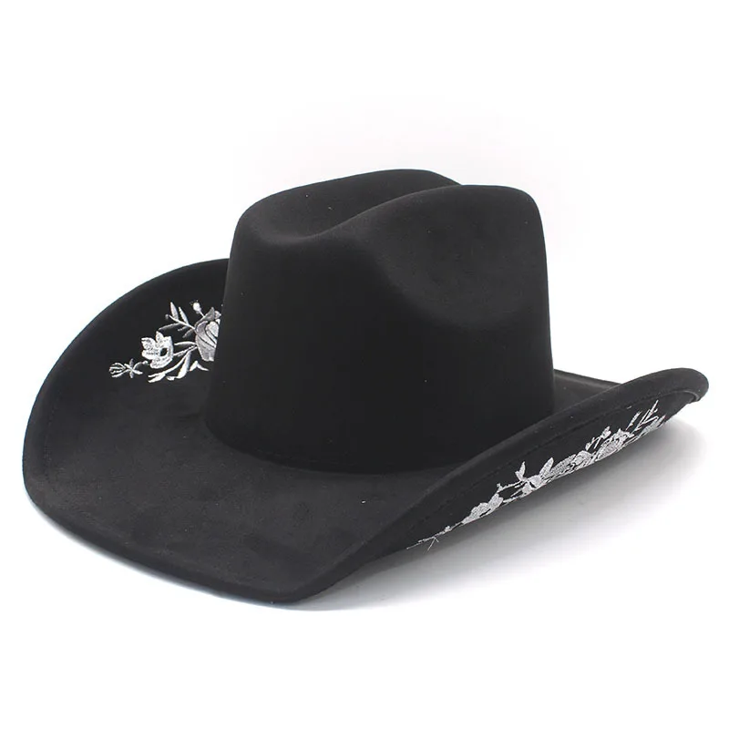 New Exquisite Three Dimensional Versatile Cowboy Hat Outdoor Travel Western Style Suede Jazz Hat Top Hat