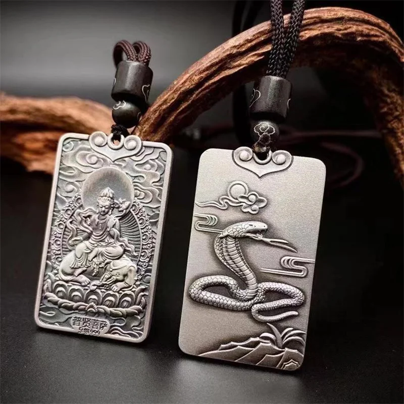 Twelve Zodiac Tiger Dragon Necklace For Men Jewelry Retro Patron Buddha Pendant Male Lucky Blessing Anniversary Accessories