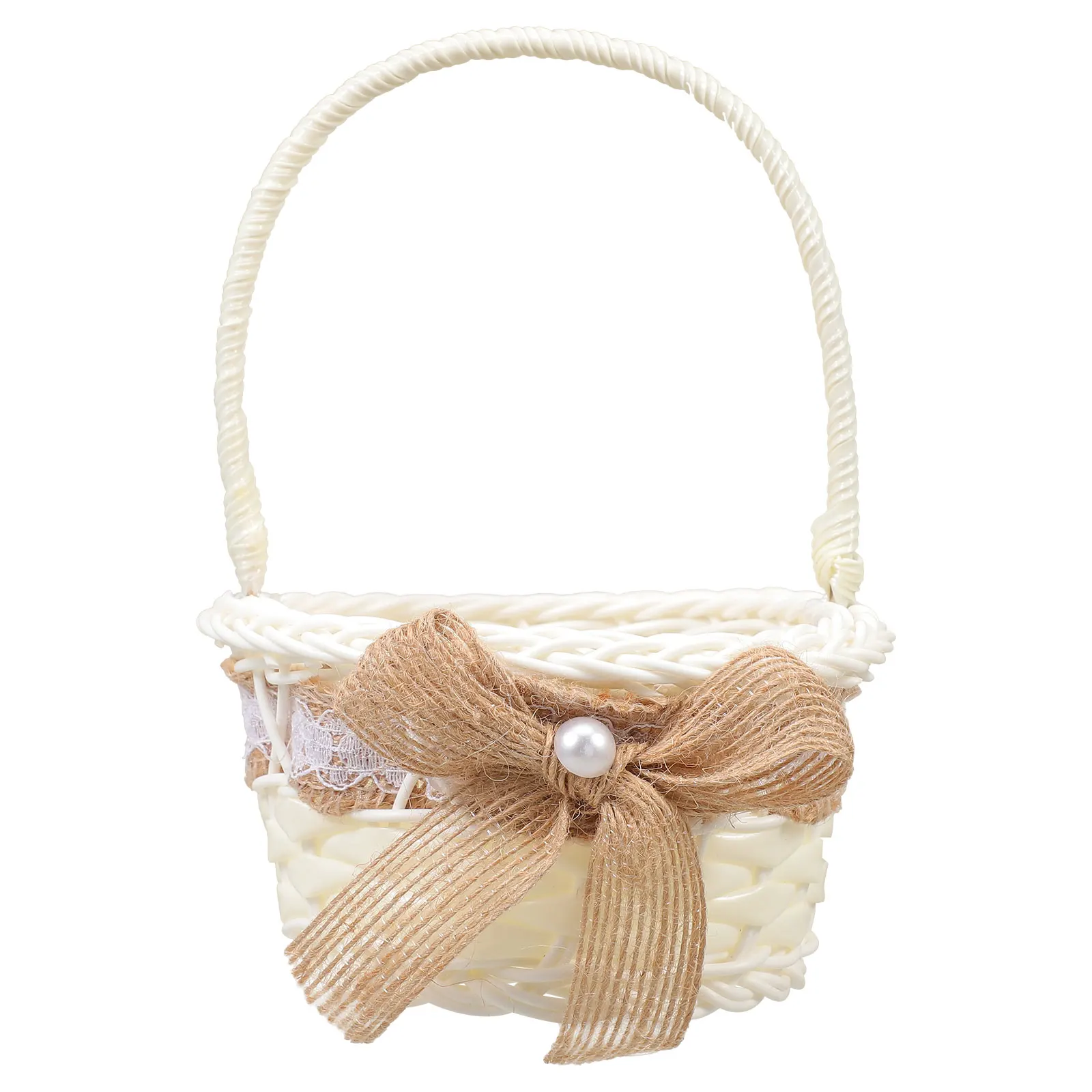 

Wedding Flower Basket Elegant Handheld Bride Basket Multi-Functional Storage for Beach Wedding Baby Shower Special Occasions
