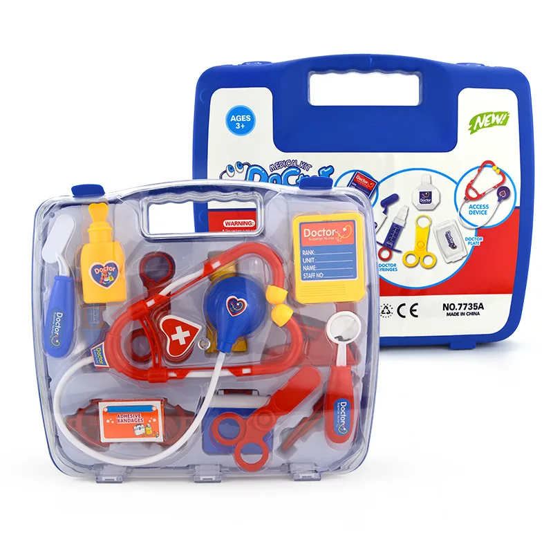 Ensemble de jouets de médecin de simulation pour enfants, boîte à médicaments portable, stéthoscope, jouet de maison pour fille