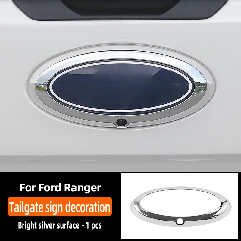 For Ford Ranger Wildtrak T9 2023 2024 Car Tailgate Emblem Decoration Trim Cover Frame With Keyhole Auto Exterior Accessories