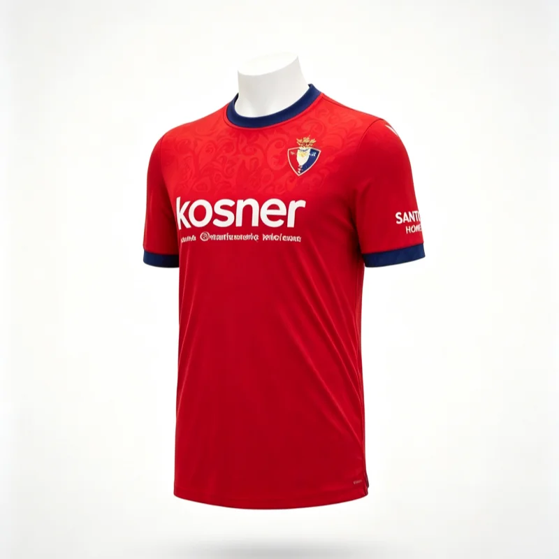 26-27 Spanien 3D-Druck Unisex Erwachsenen O-Osasuna Heim-Fußballtrikot Sportliches Bequemes T-Shirt Sport- und Freizeit-Familien-T-Shirt – Detail 4