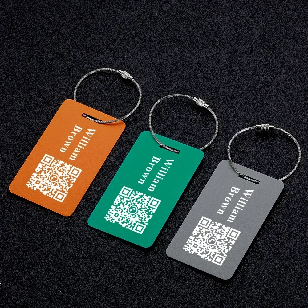 3pcs Personalized QR CODE Luggage Tags Laser Reusable Travel Accessories Metal Portable Fashion Baggage Boarding Tag Suitcase ID