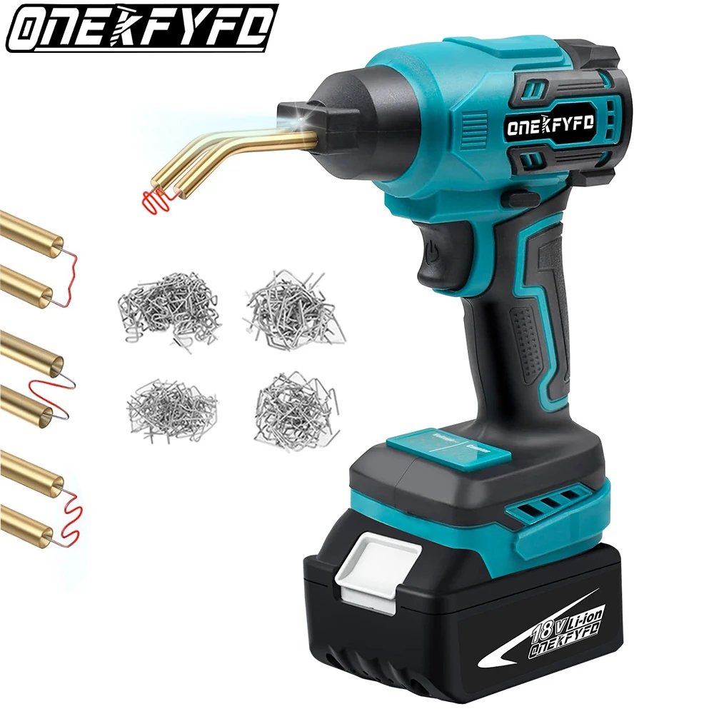 ONEKFYFD 500 ℃   Máquina de solda de plástico sem fio, kit de reparos de rachaduras de painel de carro, ferramenta de reparo de plástico para bateria makita de 18V