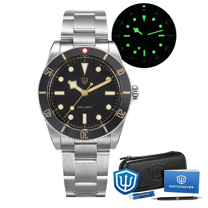 Watchdives WD7922 quartz horloge VH31 beweging 200m waterdicht herenhorloges saffierkristal lichtgevende vintage horloges met geschenkdoos