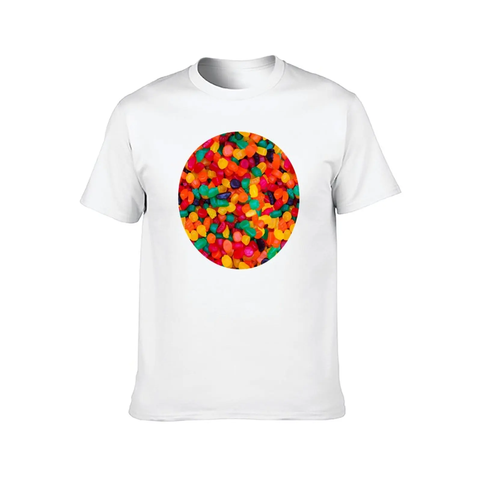 تي شيرت Jujube Gummy Real Candy Pattern تي شيرت شخصي تي شيرت للرجال من القطن الناعم