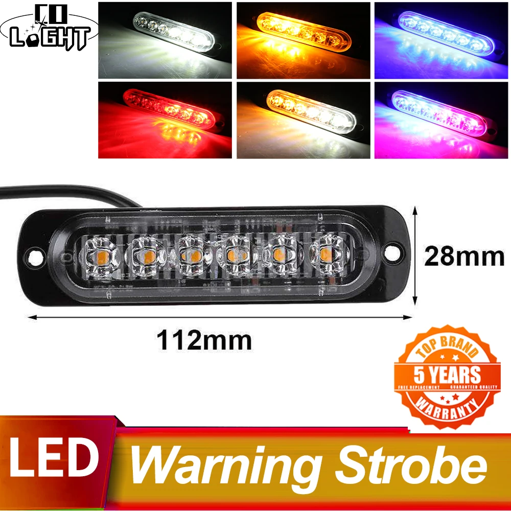 

CO LIGHT Led Strobe Warning Light Flashing Light Bar Car-Styling Police Truck Car Beacon Lamp Amber Traffic Car Lights 12V 24V