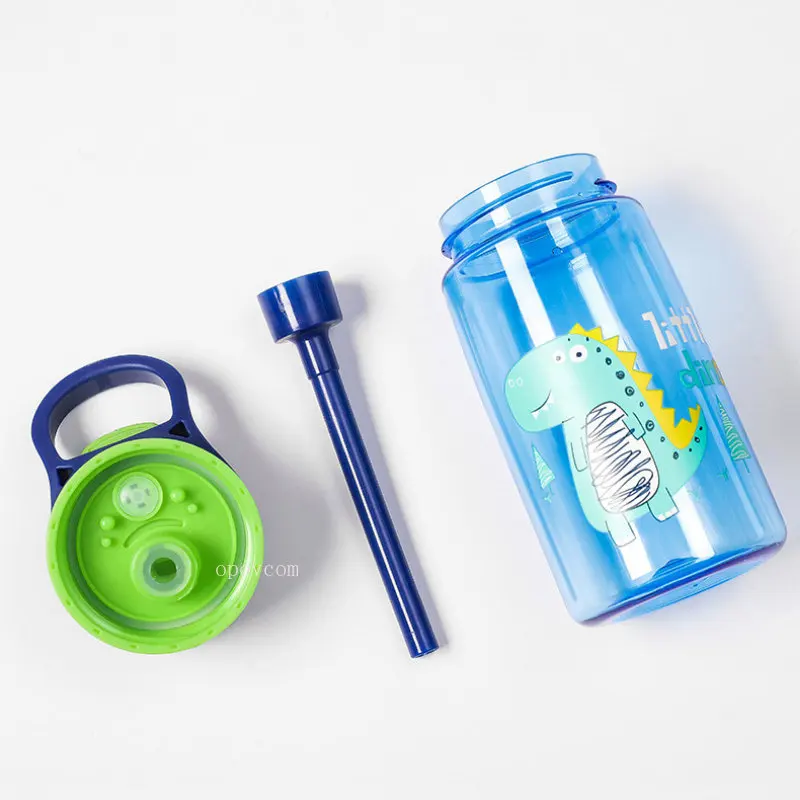 480Ml Kinderen Cartoon Dinosaurus Water Sippy Cup Met Stro Lekvrije Waterflessen Voor School In De Zomer Draagbare Waterbeker Buiten