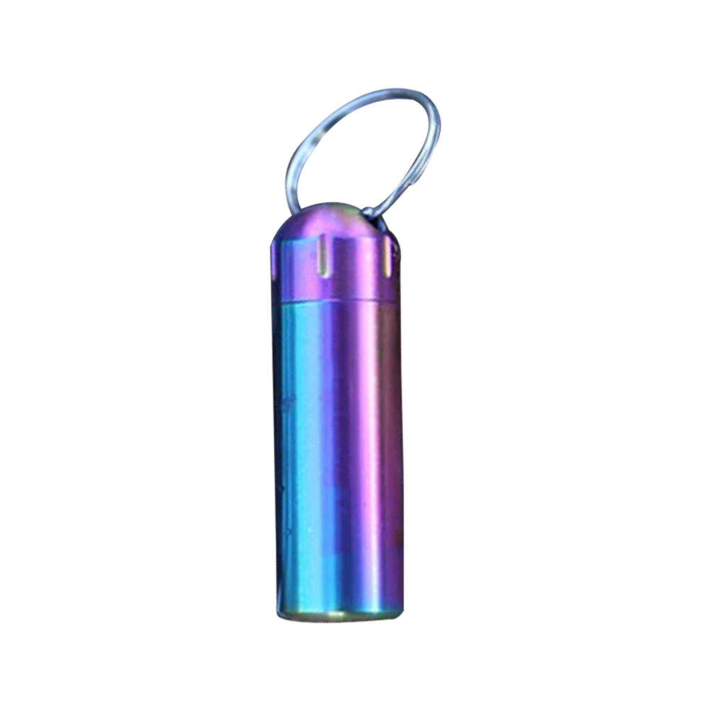 

Waterproof Sealed Bottle Pill Box Organizer Stainless for Outdoor Elder Portable Compact Medication Storage