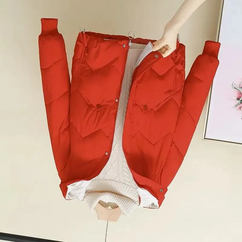 

Female Hooded Warm Jacket Female Loose Down Cotton Jacket 2025 New Winter Parka Korean Thickened Short Padded Jacket Green