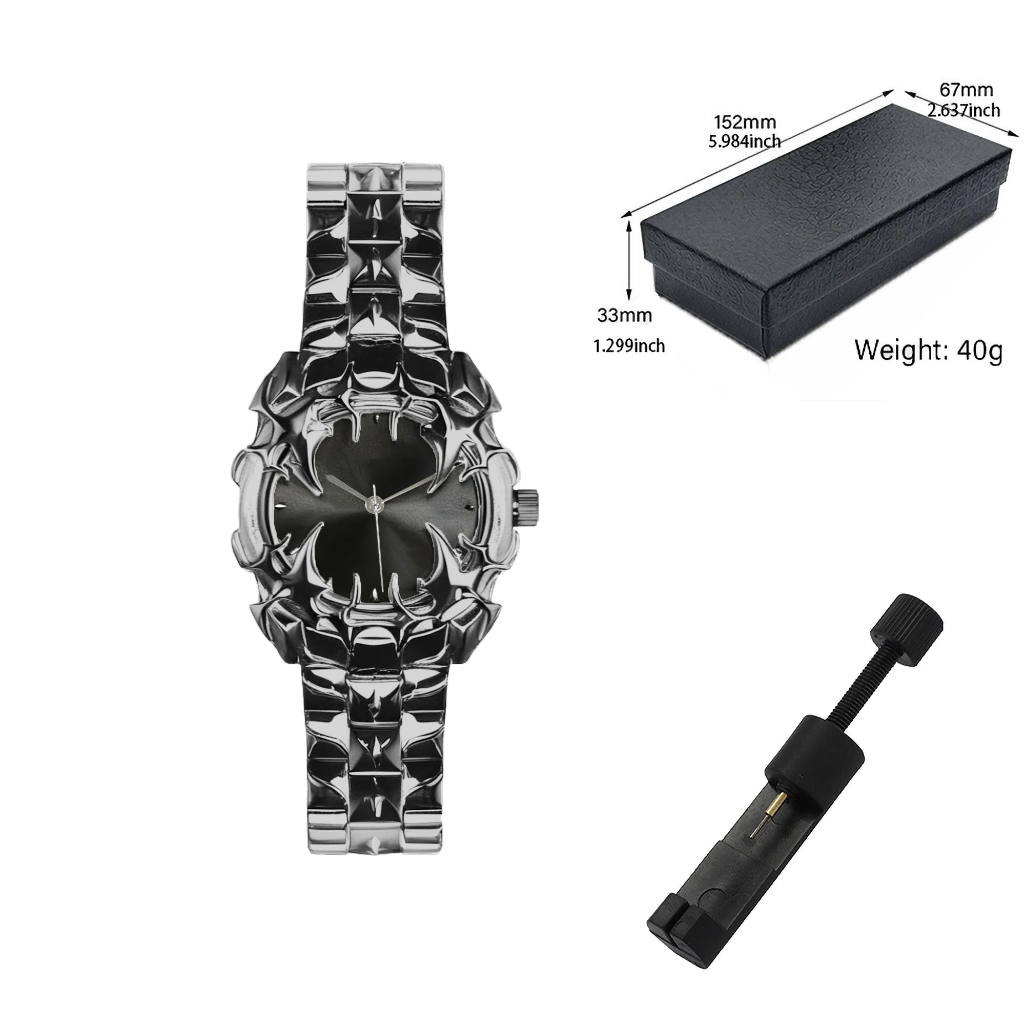 Men's Claw-Shaped Quartz Watch with Interchangeable Dials