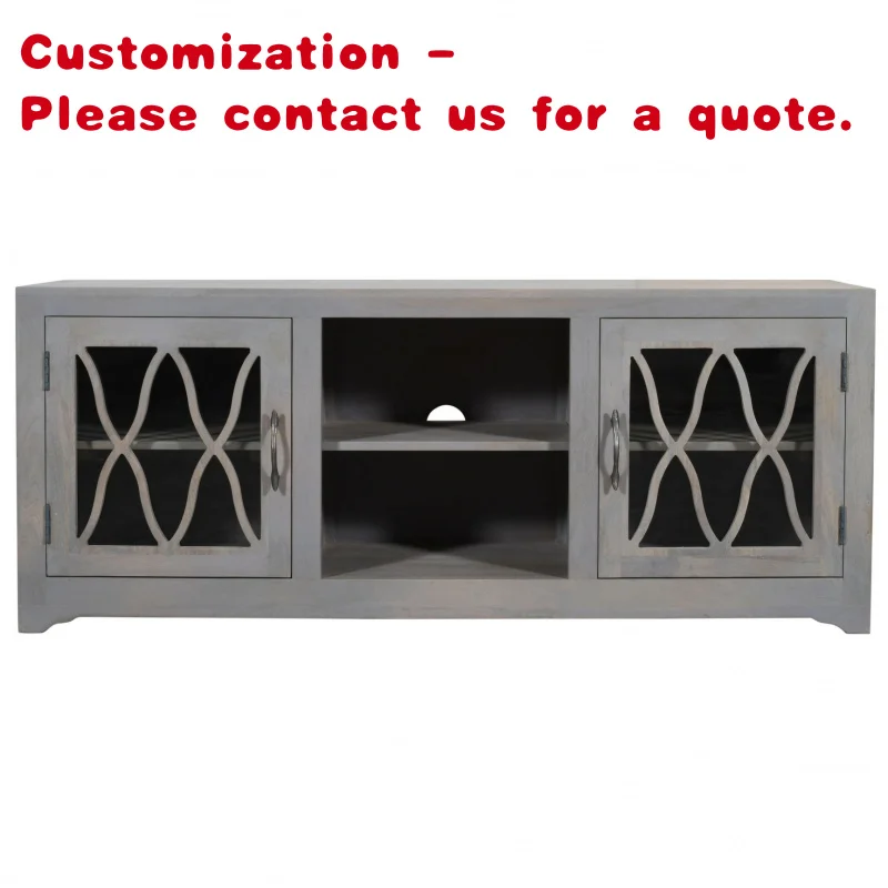 custom.BEKASI Solid Wood TV Cabinet Worn Ethnic Modern Storage Handcrafted Entertainment Unit Media Display China Cab