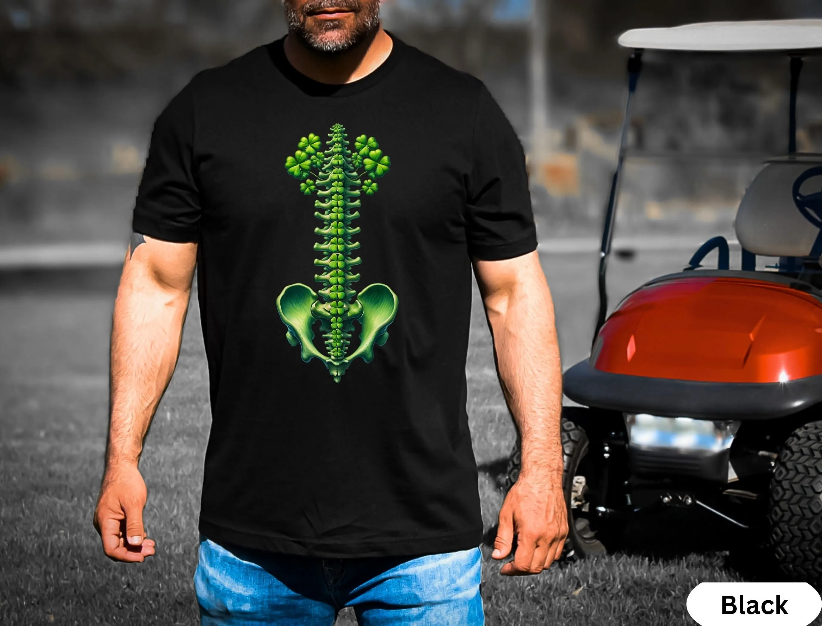 Funny Spine Chiropractor St Patty'S Day T Shirt Chiropractic Shamrock Staff S Orthopedics