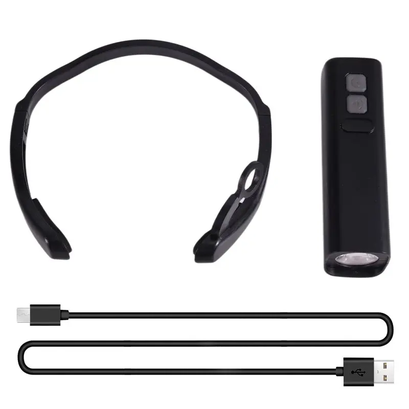 ABKW-LED Head Lamp For Camping Running Ear-Hanging Design Bluetooth Phone Control With 3 Lighting Modes, Hands-Free Operation